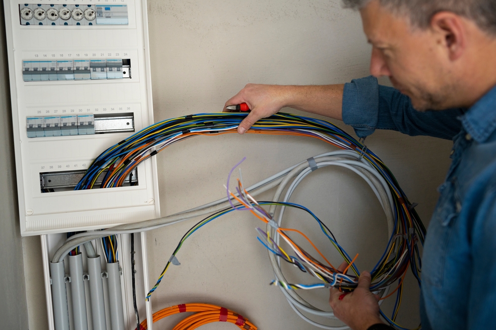 Licensed commercial electrician on site