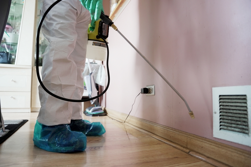 Commercial pest control technician on site at a NSW facility