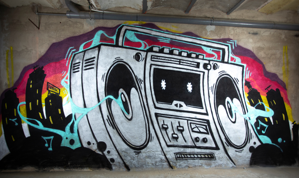 Bespoke team removing graffiti from a commercial facade